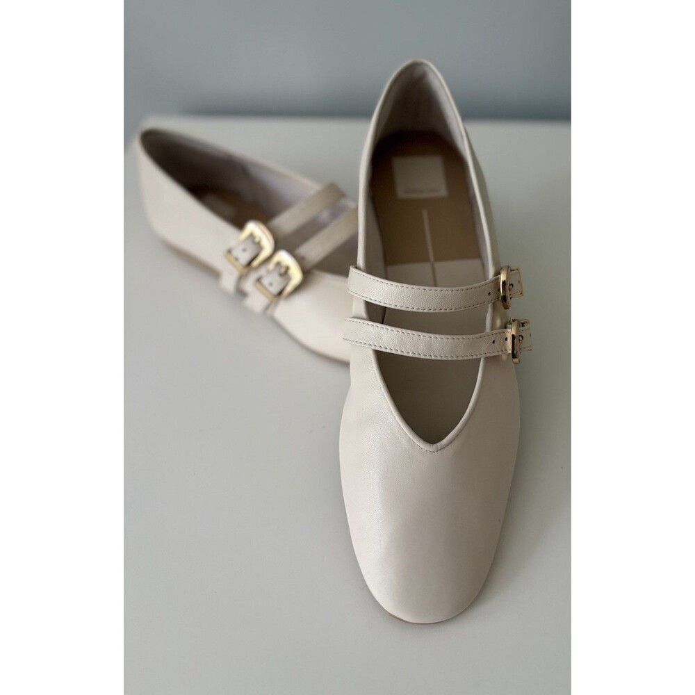 Dolce Vita Baylee Ivory Leather Mary Jane Flats Women’s Size 10 New No Box